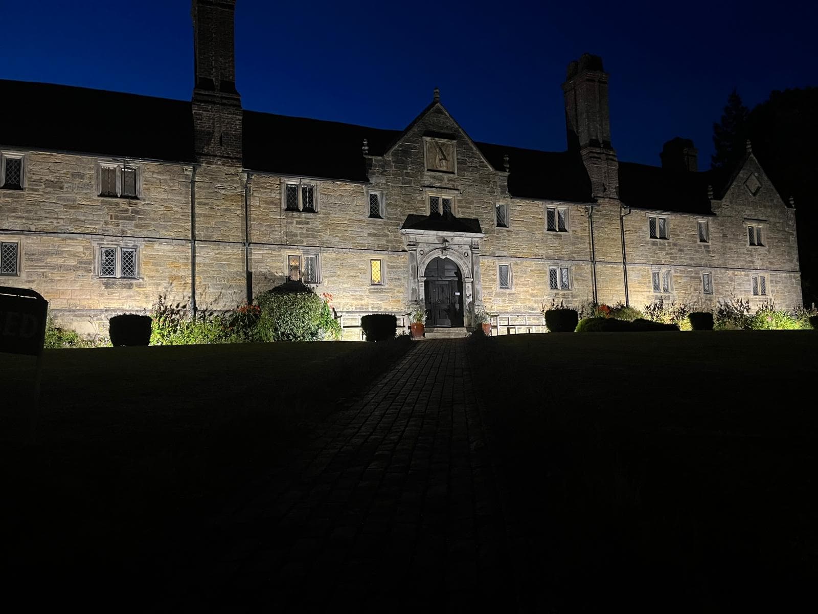 Exterior architectural uplighting on a historic building, a project by Benjamin Bailey Electrics